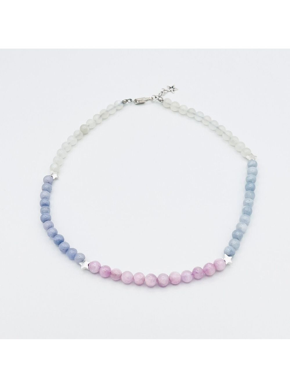 Precious gem choker with sterling star accents